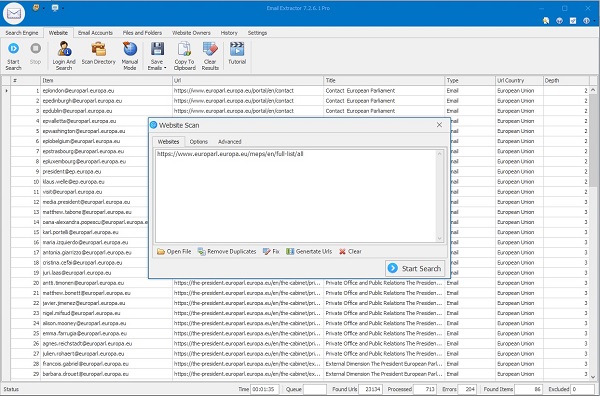 free email extractor lite 1.4 by benjamin